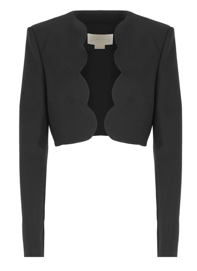 Genny Long-sleeve Cropped Blazer In Black