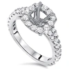 Pompeii3 1ct Diamond Ring Cushion Halo Setting 14k White Gold Semi Mount In Multi