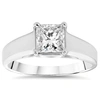 Pompeii3 1 Ct White Gold Princess Cut Enhanced Diamond Solitaire 14k Engagement Ring In Multi