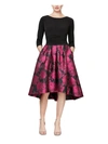 SLNY WOMENS FLORAL HI-LOW COCKTAIL AND PARTY DRESS