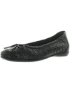 Trotters Gillian Womens Leather Square Toe Ballet Flats In Blue