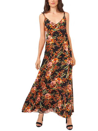 Msk Womens Floral Print Long Maxi Dress In Multi