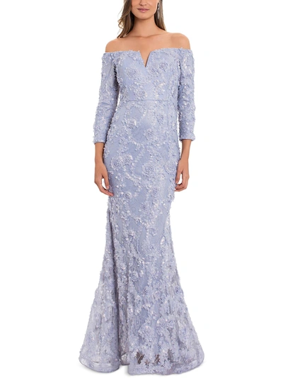 Xscape Womens Lace Maxi Evening Dress In Multi