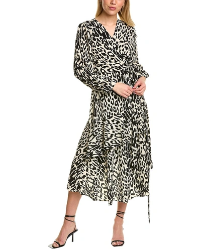 Beulah Printed Wrap Dress In Black