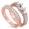 Pompeii3 7/8ct Vintage Engagement Ring Mount Set 14k Rose Gold In Multi