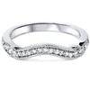 Pompeii3 1/6ct Curved Diamond Wedding Ring 14k White Gold In Multi