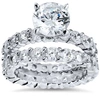 Pompeii3 5 1/2ct Diamond Eternity Engagement Wedding Ring Set 14k White Gold In Multi