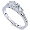 Pompeii3 1 3/4ct Three Stone Round Diamond Engagement Ring 14k White Gold In Multi