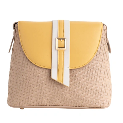 Gunas New York Kate Microfiber Crossbody Bag In Nude