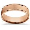 Pompeii3 6mm Brushed Round Polished Edge 14k Rose Gold Wedding Band In Multi