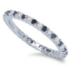Pompeii3 1/2ct Black & White Diamond Eternity Ring 14k White Gold In Multi