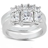 Pompeii3 2ct Princess Cut Diamond Ring Set 14k Gold In Multi