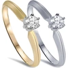 POMPEII3 1/2CT IGI CERTIFIED DIAMOND SOLITAIRE ENGAGEMENT RING 14K WHITE AND YELLOW GOLD
