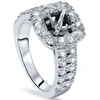 Pompeii3 1ct Cushion Halo Engagement Ring Setting 14k White Gold In Multi