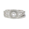 Vir Jewels 1/3 Cttw Semi Mount Diamond Bridal Set With Princess Center Silver Size 7 In Silver