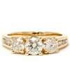 Pompeii3 2ct Diamond Three Stone Engagement Ring 14k Yellow Gold Channel Set Round Cut In Multi