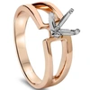 Pompeii3 14k Rose Gold Ring Modern Engagement Ring Setting Split Shank Semi Mount In Multi