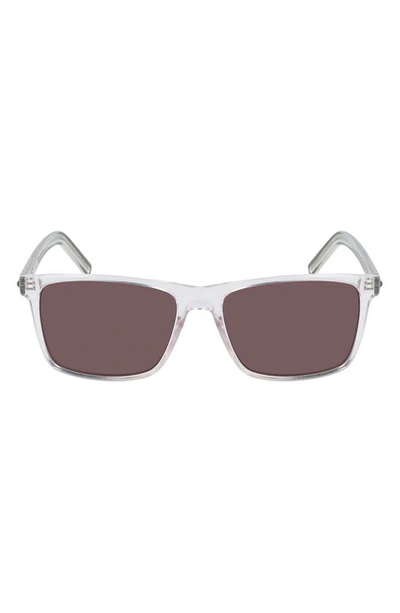 Converse Kids' Chuck 52mm Rectangular Sunglasses In Crystal Clear/warm Smoke