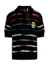 Barrow Intarsia-knit Logo Polo Shirt In Black