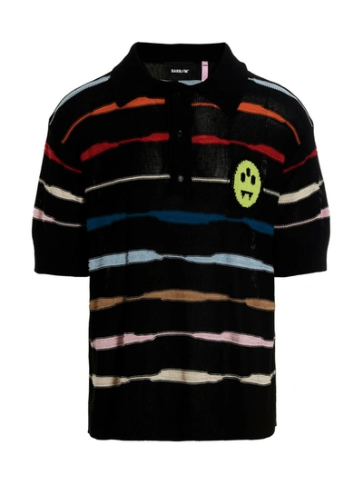 Barrow Knitted Polo Shirt In Black