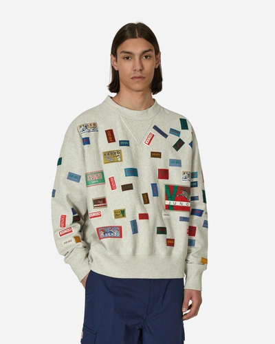 Kenzo Archive Labels Crewneck Sweatshirt In Grey