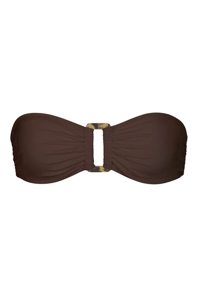 Anemos The Tortoise Bandeau Bikini Top In Espresso