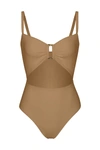 Anemos The Tortoise Ring Cutout One-piece Swimsuit In Sandstone