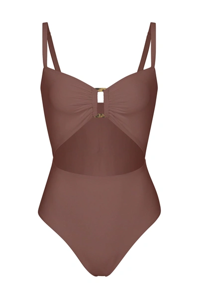 Anemos The Tortoise Cutout One-piece In Moka