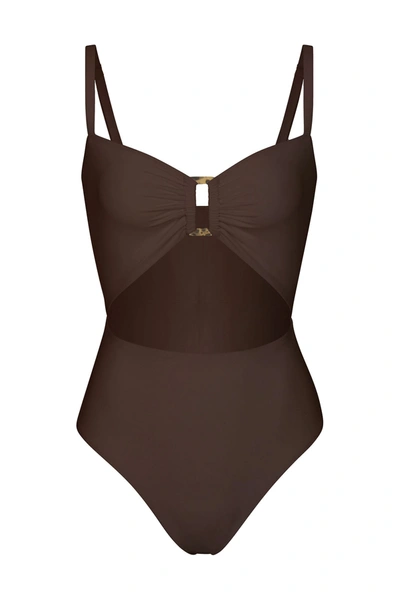 Anemos The Tortoise Cutout One-piece In Espresso