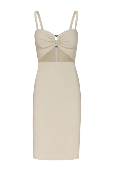Anemos The Tortoise Cutout Dress In Stretch Linen In Natural