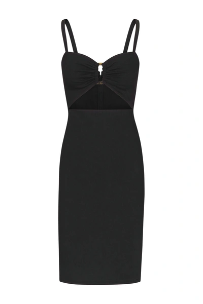 Anemos The Tortoise Cutout Dress In Stretch Linen In Black
