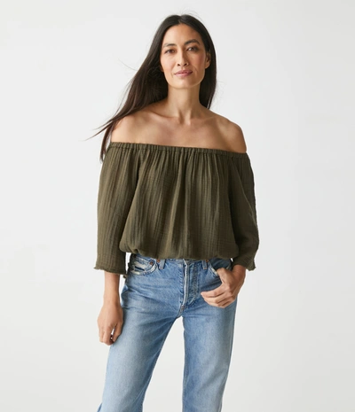 MICHAEL STARS ISABEL CONVERTIBLE GAUZE TOP