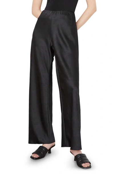 Vince Satin Bias Cut Trousers In Black