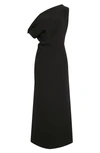 The Row Bamaris One-shoulder Draped Gown In Black