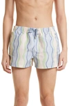 Jacquemus Swimsuits In Print Blue Vertical Waves