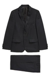 Andrew Marc Kids' Check Slim Fit Suit In Black