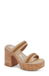 Dolce Vita Whim Platform Sandal In Honey Raffia
