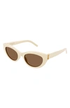 Saint Laurent Ysl Acetate Cat-eye Sunglasses In Ivory