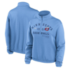 NIKE NIKE LIGHT BLUE MINNESOTA TWINS REWIND SPLICE HALF-ZIP SEMI-CROPPED BUBBLE HEM SWEATSHIRT