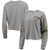 47 '47 HEATHERED GRAY LSU TIGERS ULTRA MAX PARKWAY LONG SLEEVE CROPPED T-SHIRT