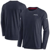 NIKE NIKE NAVY NEW ENGLAND PATRIOTS SIDELINE LOCKUP PERFORMANCE LONG SLEEVE T-SHIRT