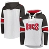 47 '47 TAMPA BAY BUCCANEERS HEATHER GRAY GRIDIRON LACE-UP PULLOVER HOODIE
