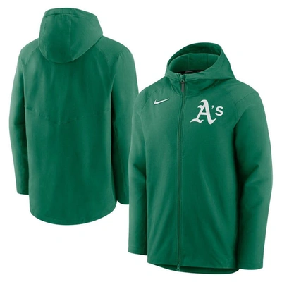 Nike Men's Kelly Green, Oakland Athletics Authentic Collection Full-zip Hoodie Performance Jacket