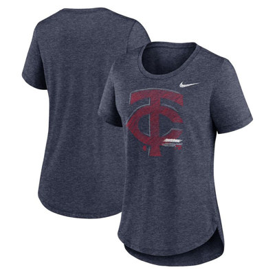 Nike Heather Navy Minnesota Twins Touch Tri-blend T-shirt