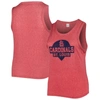 Soft As A Grape Red St. Louis Cardinals Plus Size High Neck Tri-blend Tank Top In Red