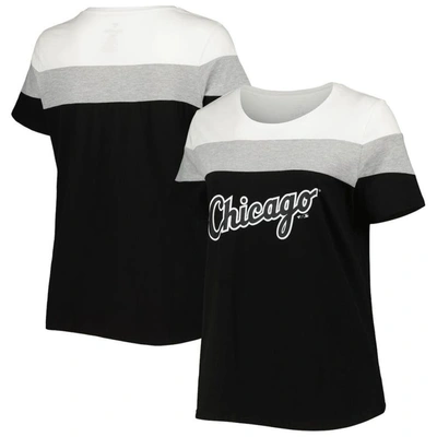 Profile Women's White, Black Chicago White Sox Plus Size Colorblock T-shirt In White,black