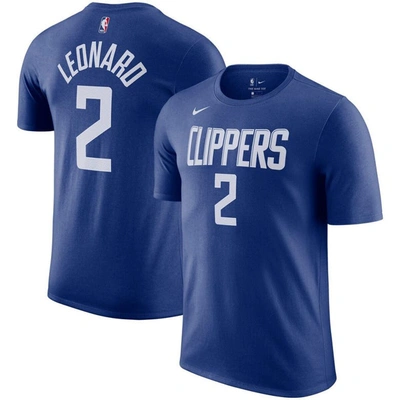 Nike Men's Kawhi Leonard Royal La Clippers Diamond Icon Name Number T-shirt