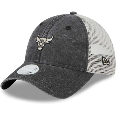 New Era Black Chicago Bulls Micro Logo 9twenty Trucker Adjustable Hat