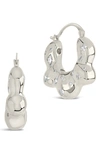 Sterling Forever Cubic Zirconia Tari Hoop Earrings In Silver