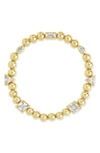 Sterling Forever Amaris Charm Beaded Stretch Bracelet In Gold